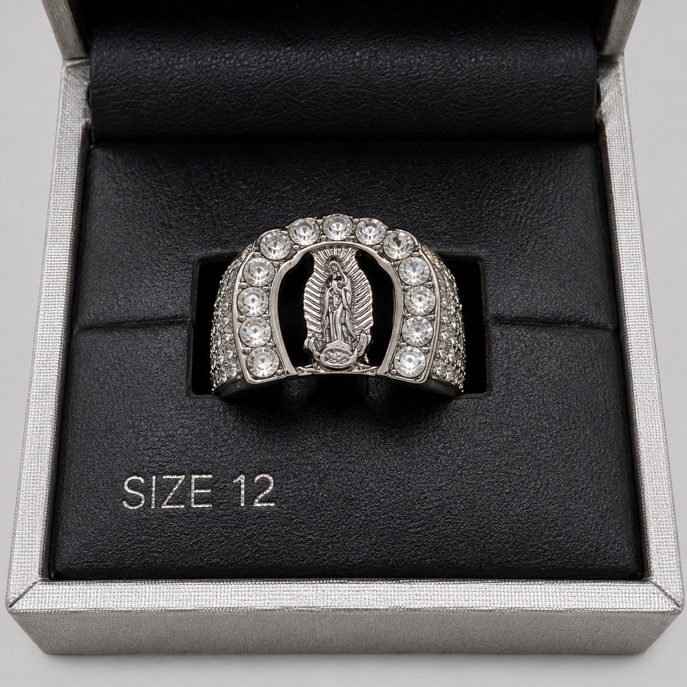 E0073-New in Box – American Exchange Men's Religious Statement Ring Size 12